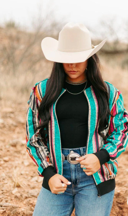 Serape vintage bomber jacket